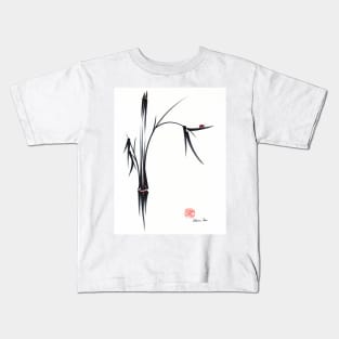 "Gentle Soul" Chinese japanese ink brush pen painting Kids T-Shirt